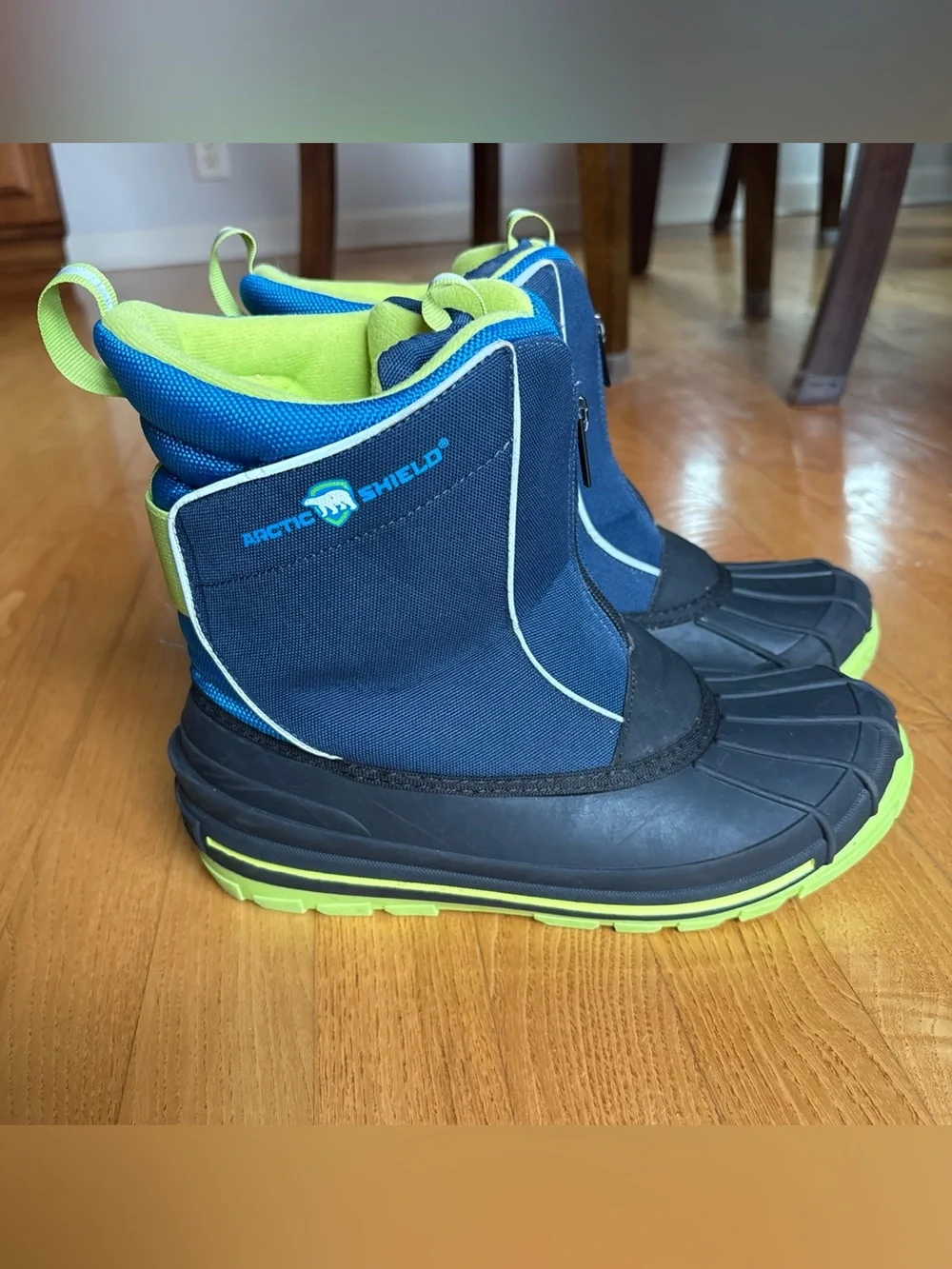Arctic Shield Waterproof Snow Boots Insulated Blue Green Winter Youth Boys Sz 6